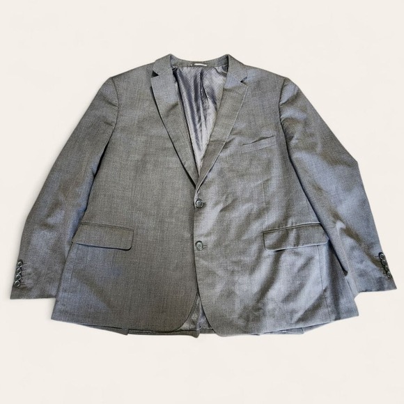 Mantoni Milan Italy Mens Grey Super 140s Virgin Wool Blazer Sport Coat Size 54R